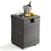 40*40*57cm Iron Frame Gas Bottle Storage Rattan Side Table Gray Gradient