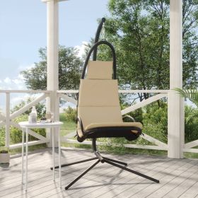 Garden Swing Chair Cream, Black Oxford, Powder-Coated Steel Medium