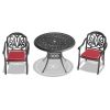 (Cushions In Random Colors)3-Piece Set Of Cast Aluminum Patio Furniture With Cushions