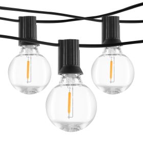 LED Outdoor String Lights, 100FT, 2700K Dimmable Outside Patio Lights with 50 G40 Shatterproof Bulbs E12 Socket Base