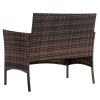 2pcs Arm Chairs 1pc Love Seat & Tempered Glass Coffee Table Rattan Sofa Set Brown Gradient(SAME AS 45313116)