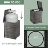 40*40*57cm Iron Frame Gas Bottle Storage Rattan Side Table Gray Gradient