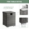 40*40*57cm Iron Frame Gas Bottle Storage Rattan Side Table Gray Gradient