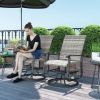 Wicker Rattan Swivel Patio Glider Chair Set of 2, Outdoor Glider Chair with Steel Frame, High Back, Armrests, Yellow