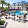3-Piece Outdoor Wicker Rocking Chair Set